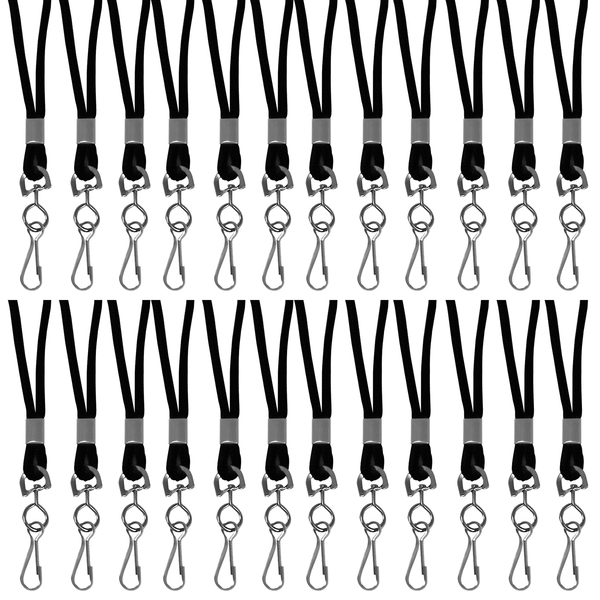 C-Line Products Standard Lanyard, Black, Swivel Hook, PK24 CLI89311